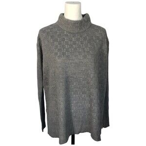 MAG By Magaschoni Women's Gray Designer Acrylic Turtleneck Pullover Sweater Sz M